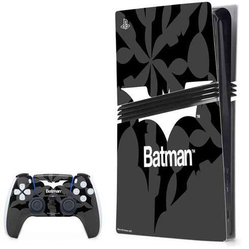 DC Comics Batman Dark Knight Logo PS5 Pro Bundle Skin