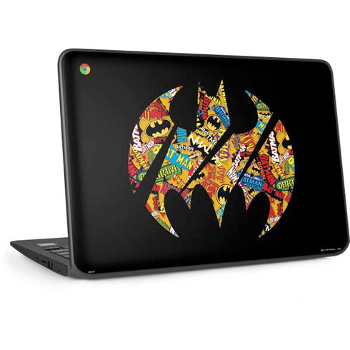 DC Comics Batman Silhouette Logo Vintage Pattern HP Chromebook Skin