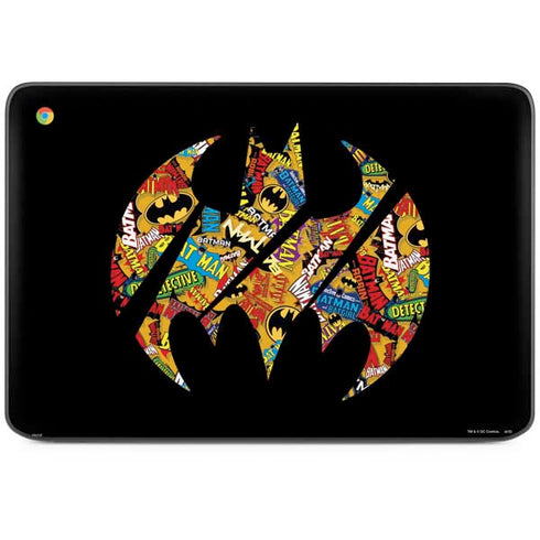 DC Comics Batman Silhouette Logo Vintage Pattern HP Chromebook Skin