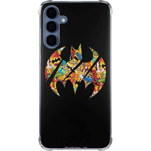 DC Comics Batman Silhouette Logo Vintage Pattern Galaxy A35 5G Clear Case