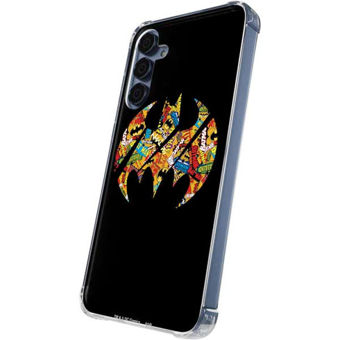 DC Comics Batman Silhouette Logo Vintage Pattern Galaxy A35 5G Clear Case