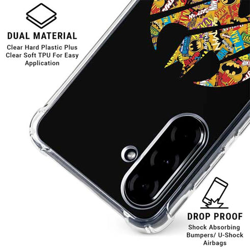 DC Comics Batman Silhouette Logo Vintage Pattern Galaxy A36 5G Clear Case