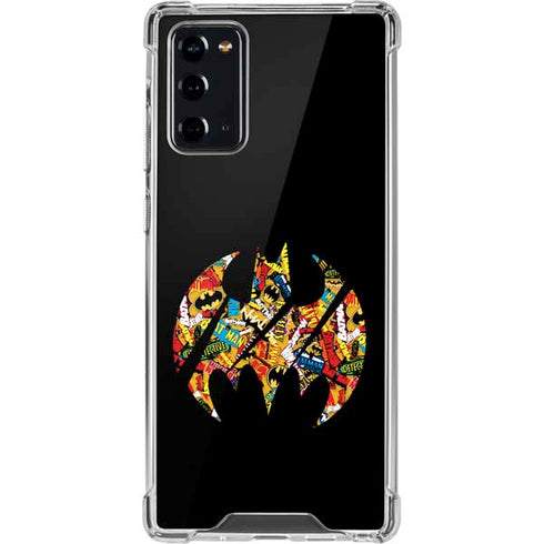 DC Comics Batman Silhouette Logo Vintage Pattern Galaxy Note20 5G Clear Case
