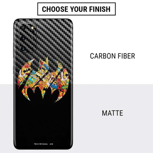 DC Comics Batman Silhouette Logo Vintage Pattern Galaxy S20 Plus Skin