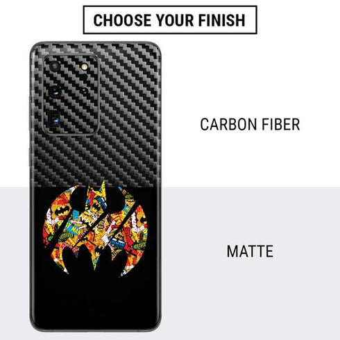 DC Comics Batman Silhouette Logo Vintage Pattern Galaxy S20 Ultra 5G Skin