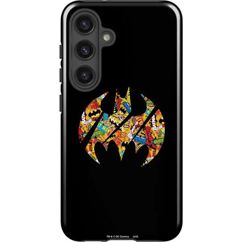 DC Comics Batman Silhouette Logo Vintage Pattern Galaxy S25 Impact Case
