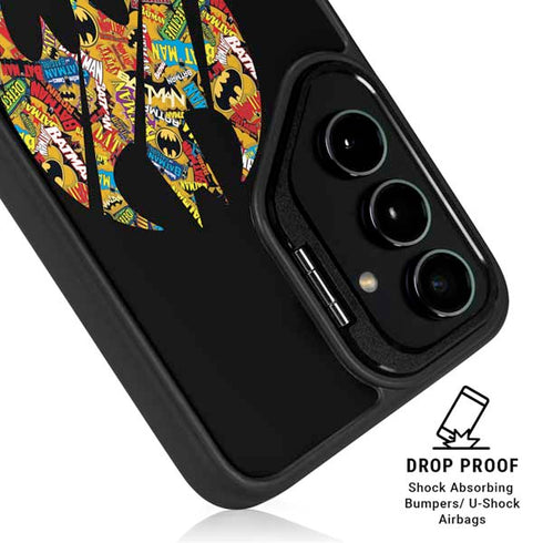 DC Comics Batman Silhouette Logo Vintage Pattern Galaxy S25 Kickstand Case
