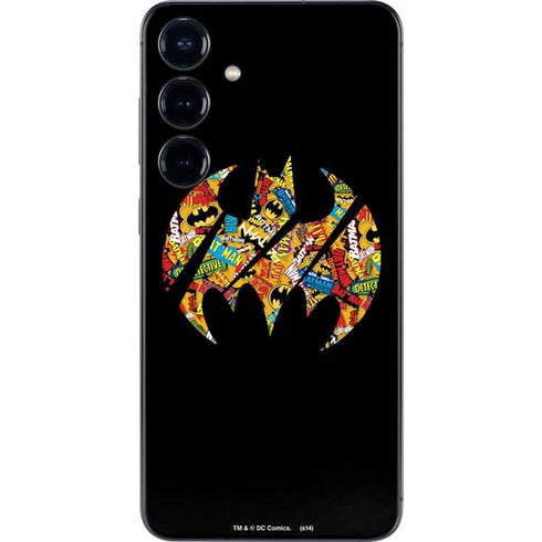 DC Comics Batman Silhouette Logo Vintage Pattern Galaxy S25 Skin