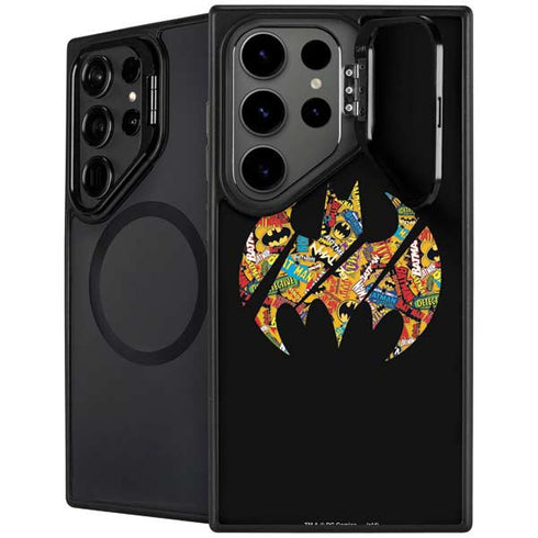 DC Comics Batman Silhouette Logo Vintage Pattern Galaxy S25 Ultra Kickstand Case