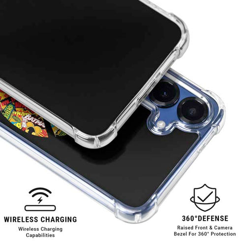 DC Comics Batman Silhouette Logo Vintage Pattern Galaxy S25 Clear Case