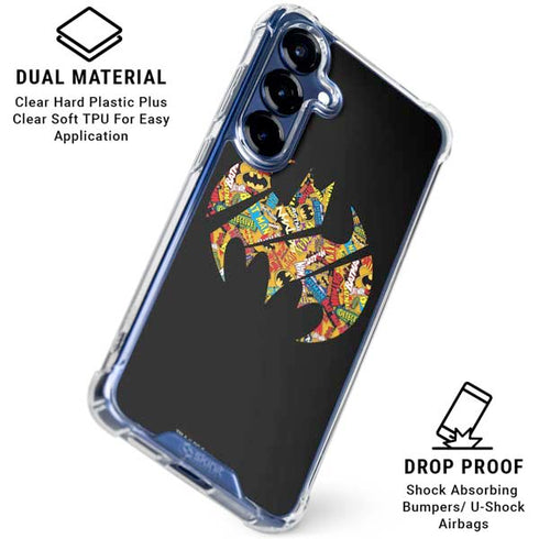 DC Comics Batman Silhouette Logo Vintage Pattern Galaxy S25 Clear Case