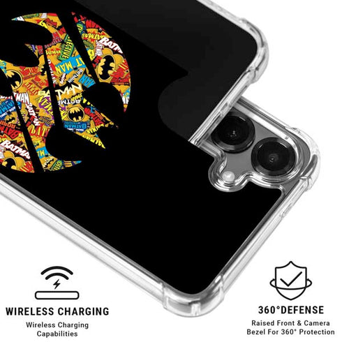 DC Comics Batman Silhouette Logo Vintage Pattern Galaxy S26 Plus Clear Case