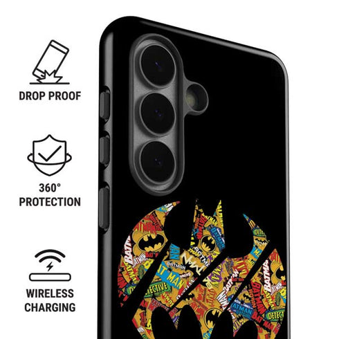 DC Comics Batman Silhouette Logo Vintage Pattern Galaxy S26 Plus Impact Case