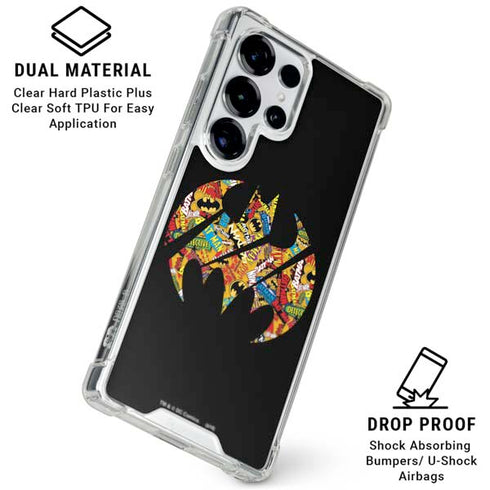 DC Comics Batman Silhouette Logo Vintage Pattern Galaxy S26 Ultra Clear Case