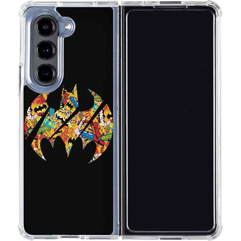 DC Comics Batman Silhouette Logo Vintage Pattern Galaxy Z Fold5 5G Clear Case