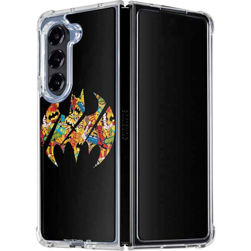 DC Comics Batman Silhouette Logo Vintage Pattern Galaxy Z Fold5 5G Clear Case
