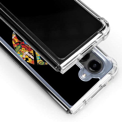 DC Comics Batman Silhouette Logo Vintage Pattern Galaxy Z Fold5 5G Clear Case