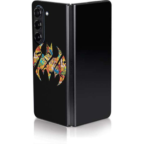 DC Comics Batman Silhouette Logo Vintage Pattern Galaxy Z Fold5 5G Skin