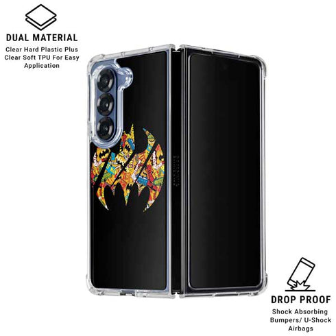 DC Comics Batman Silhouette Logo Vintage Pattern Galaxy Z Fold6 Clear Case