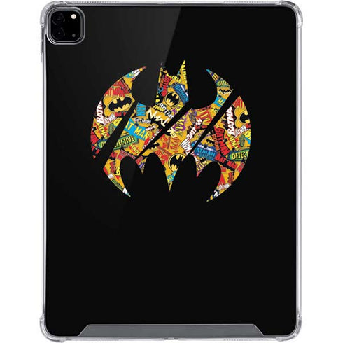 DC Comics Batman Silhouette Logo Vintage Pattern iPad Pro 12.9in (2020) Clear Case