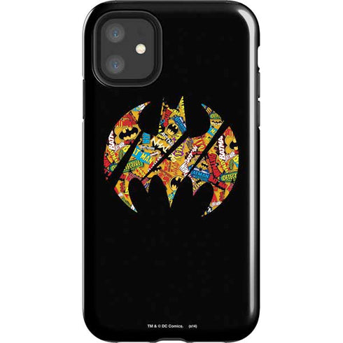 DC Comics Batman Silhouette Logo Vintage Pattern iPhone 11 Impact Case