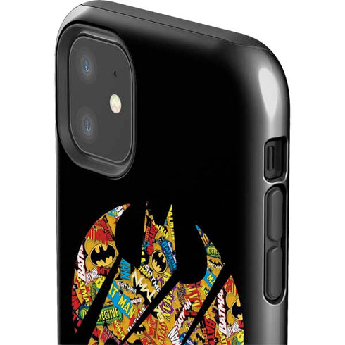 DC Comics Batman Silhouette Logo Vintage Pattern iPhone 11 Impact Case