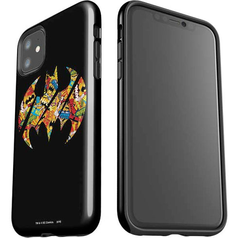 DC Comics Batman Silhouette Logo Vintage Pattern iPhone 11 Impact Case