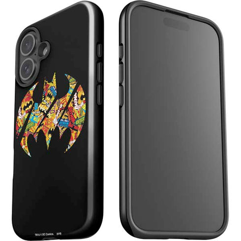 DC Comics Batman Silhouette Logo Vintage Pattern iPhone 16 Impact Case