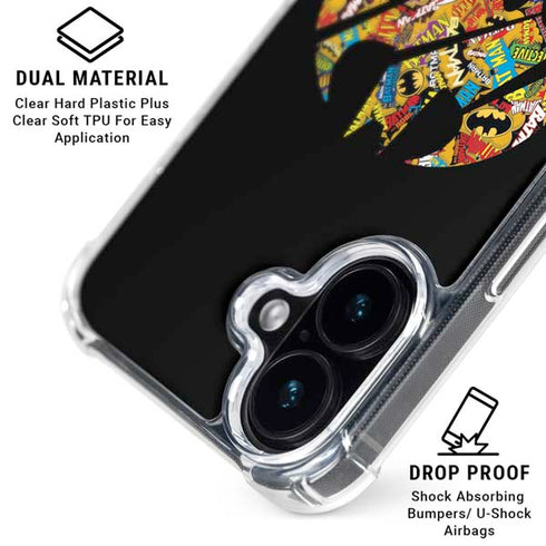 DC Comics Batman Silhouette Logo Vintage Pattern iPhone 16 MagSafe Case