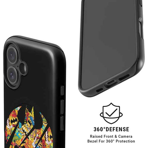 DC Comics Batman Silhouette Logo Vintage Pattern iPhone 16 Plus Magsafe Impact Case