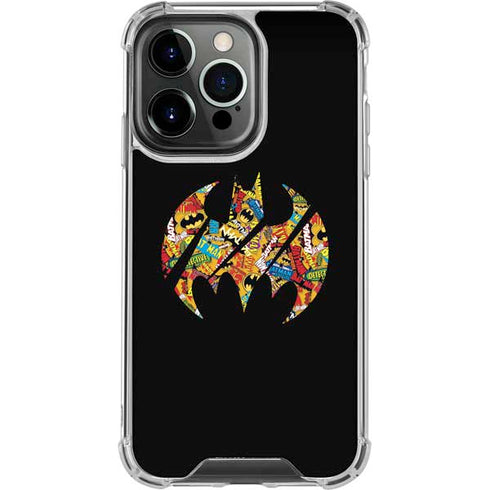 DC Comics Batman Silhouette Logo Vintage Pattern iPhone 16 Pro Clear Case