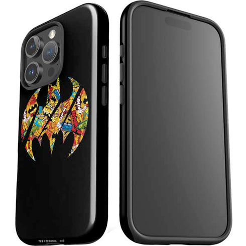 DC Comics Batman Silhouette Logo Vintage Pattern iPhone 16 Pro Impact Case