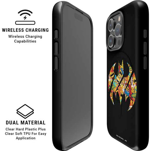 DC Comics Batman Silhouette Logo Vintage Pattern iPhone 16 Pro Magsafe Impact Case