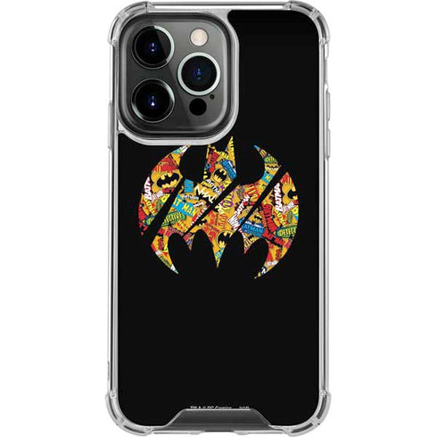 DC Comics Batman Silhouette Logo Vintage Pattern iPhone 16 Pro Max Clear Case