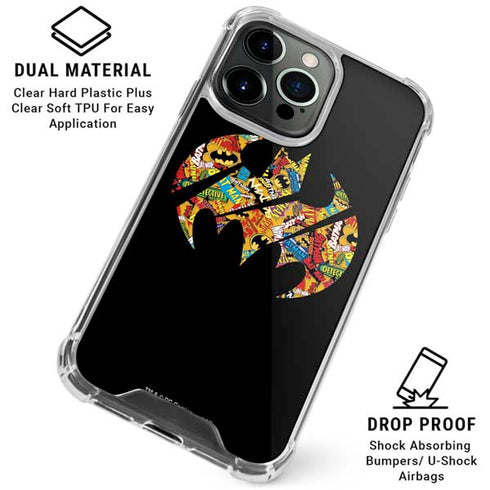 DC Comics Batman Silhouette Logo Vintage Pattern iPhone 16 Pro Max Clear Case