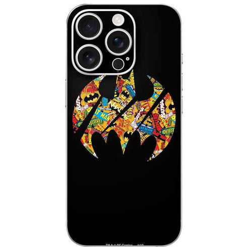 DC Comics Batman Silhouette Logo Vintage Pattern iPhone 16 Pro Skin