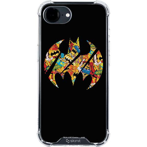 DC Comics Batman Silhouette Logo Vintage Pattern iPhone 16e Clear Case