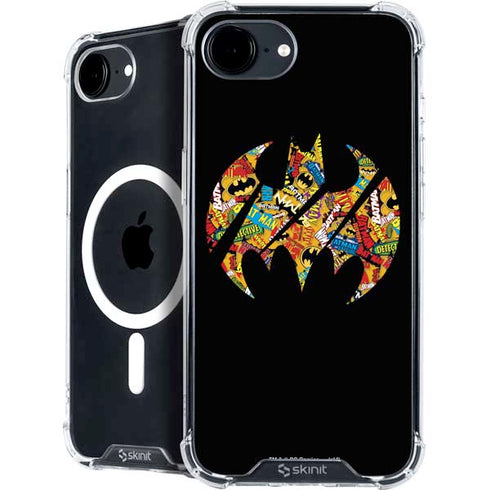 DC Comics Batman Silhouette Logo Vintage Pattern iPhone 16e MagSafe Case