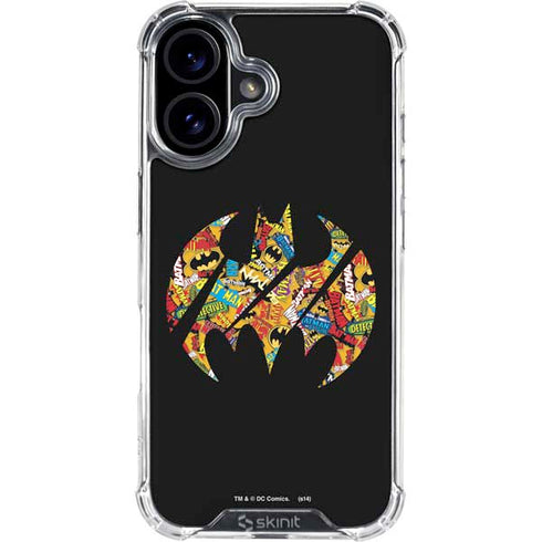 DC Comics Batman Silhouette Logo Vintage Pattern iPhone 17 Clear Case