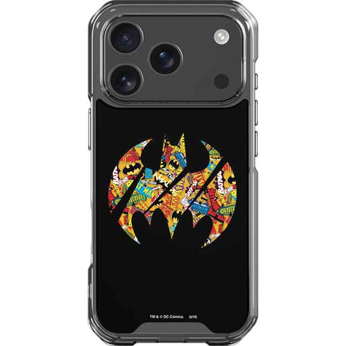 DC Comics Batman Silhouette Logo Vintage Pattern iPhone 18 Pro Clear Case
