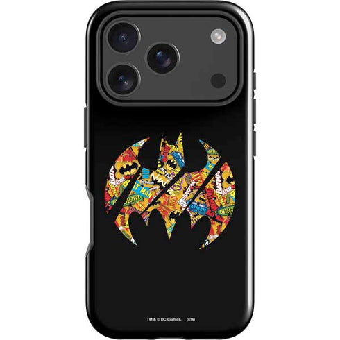 DC Comics Batman Silhouette Logo Vintage Pattern iPhone 18 Pro Impact Case