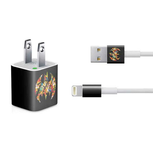 DC Comics Batman Silhouette Logo Vintage Pattern iPhone Charger (5W USB) Skin