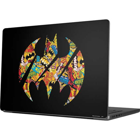 DC Comics Batman Silhouette Logo Vintage Pattern Apple MacBook Pro 14-inch Skin