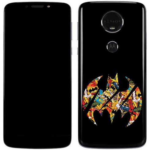DC Comics Batman Silhouette Logo Vintage Pattern Moto E5 Plus Skin