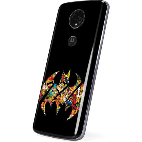 DC Comics Batman Silhouette Logo Vintage Pattern Moto E5 Plus Skin