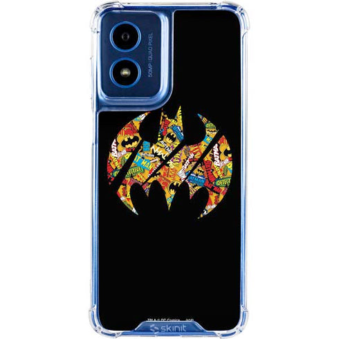 DC Comics Batman Silhouette Logo Vintage Pattern Moto G Play 4G (2024) Clear Case