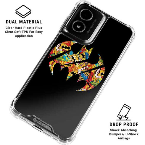 DC Comics Batman Silhouette Logo Vintage Pattern Moto G Power 5G (2024) Clear Case