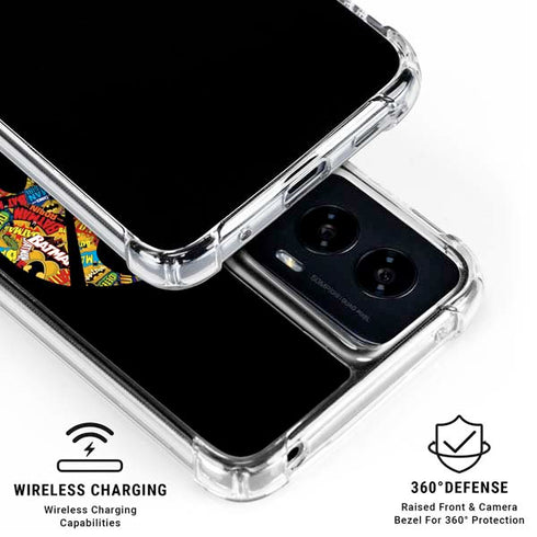 DC Comics Batman Silhouette Logo Vintage Pattern Moto G Power 5G (2024) Clear Case