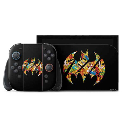 DC Comics Batman Silhouette Logo Vintage Pattern Nintendo Skins