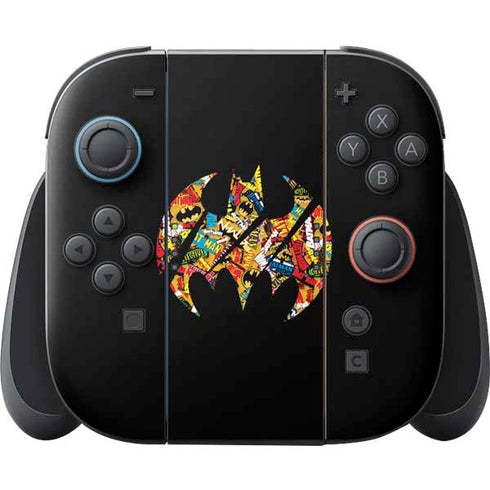 DC Comics Batman Silhouette Logo Vintage Pattern Nintendo Switch 2 (2025) Joy-Con Controller Skin